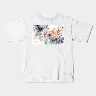 Watercolor and Ink florals3 Kids T-Shirt